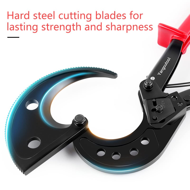 Yangoutool Ratcheting Cable Cutters up to 400mmÂ² /Î¦22.5mm/Î¦0.89 inches Heavy Duty Aluminum Copper Ratchet Wire Cutter for Cutting Electrical Wire - Image 5